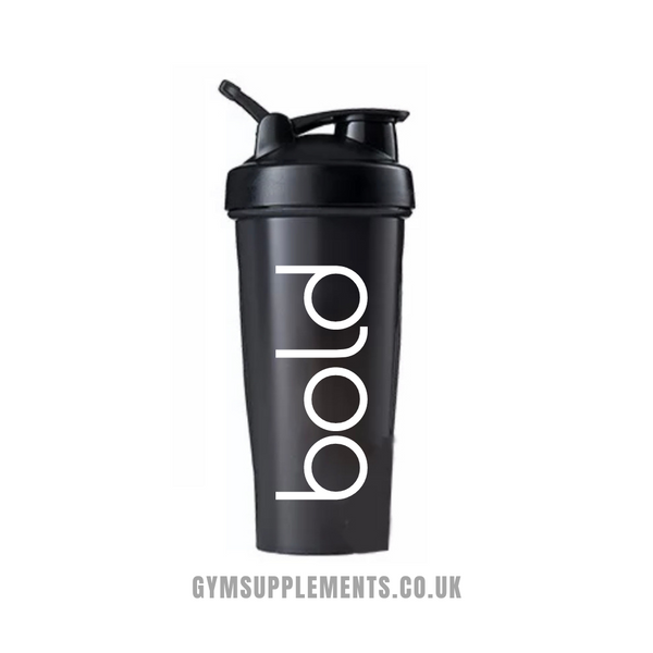 BOLD Nutrition Protein Mixer Shaker Black Cup Mesh Ball Gym Supplements