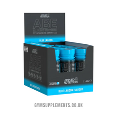 applied nutrition abe shots blue lagoon, pre workout shots, abe shots