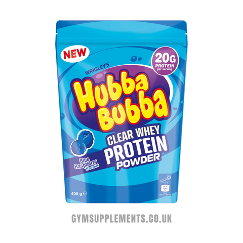 hubba bubba clear whey protein powder gym supplements blue raspberry flavour 405g
