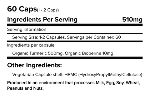 Warrior Core Turmeric & Bioperine 60 Tabs