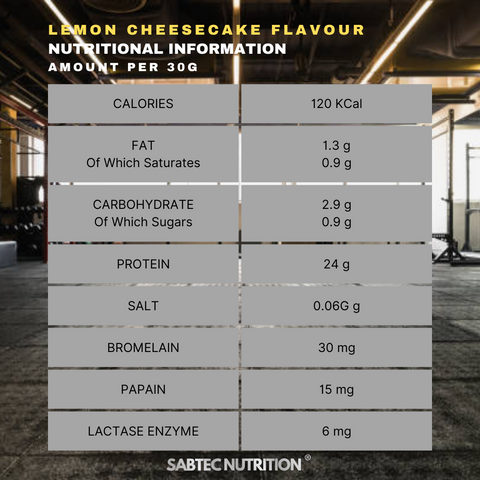 Sabtec Nutrition Whey Protein with Enzymes - Lemon Cheesecake Exp 01/24