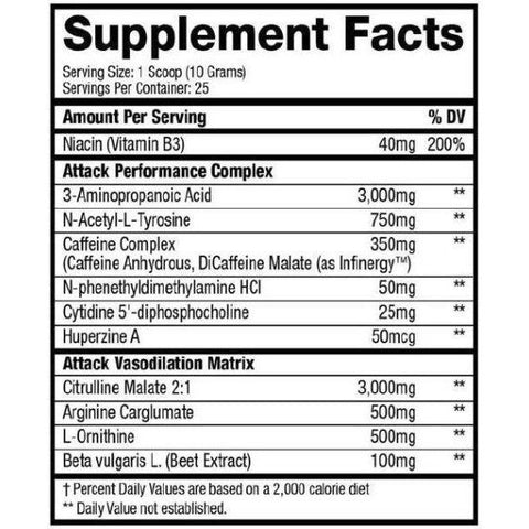 Kodiak Nutrition Attack Pre Workout - 25 Servings - Supplements-Direct.co.uk