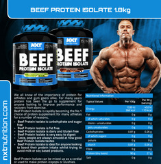NXT Nutrition Beef Protein Isolate 1.8kg - Gymsupplements.co.uk, beef protein, juice protein, clear whey, myprotein clear whey, isolate protein