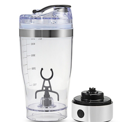 SABTEC USB Charge Electric Protein Shaker Bottle Vortex Mixer Cup Portable Blender Drink 400ml