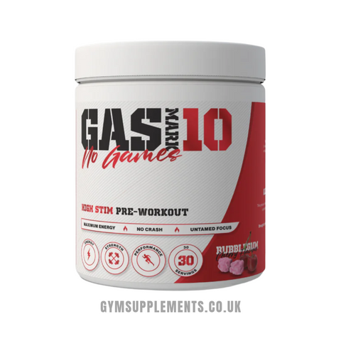 gas mark 10 no games stim only preworkout bubblegum flavour 30 servings