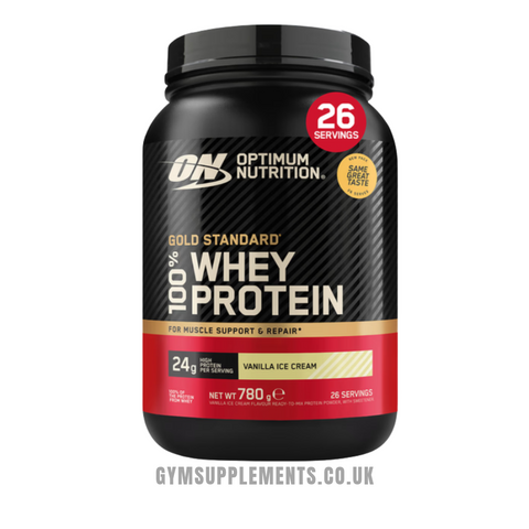 optimum nutrition gold standard whey protein vanilla ice cream 775g