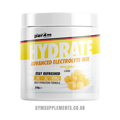 PER4M Hydrate Advanced Electrolyte Mix in Lemon Sherbet Fizz Flavour, 30 servings tub
