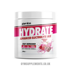 PER4M Hydrate Advanced Electrolyte Mix in raspberry cherry Flavour, 30 servings tub