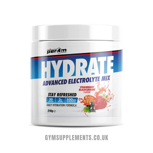 PER4M Hydrate Advanced Electrolyte Mix in Strawberry Blackcurrant Flavour, 30 servings tub