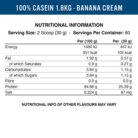 Applied Nutrition 100% Casein 1.8kg - Gymsupplements.co.uk