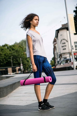 Urban Fitness 4mm Yoga Mat - Blue - Gymsupplements.co.uk