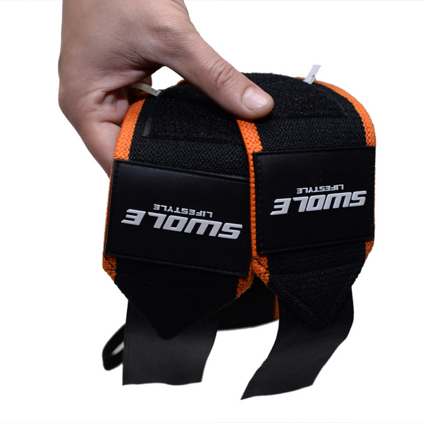 SWOLE Lifestyle Premium Wrist Wraps - Black/ Orange