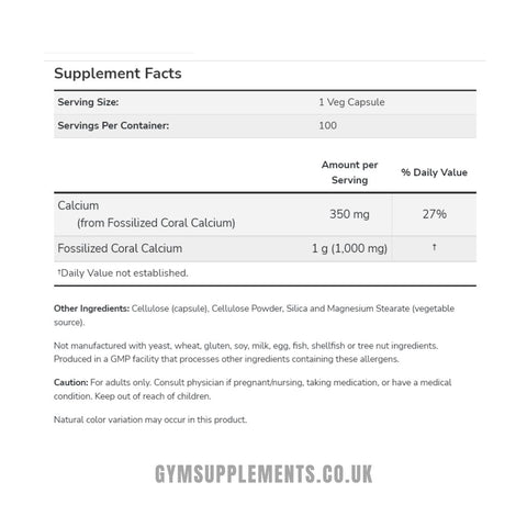 NOW Coral Calcium 1000 mg Veg Capsules