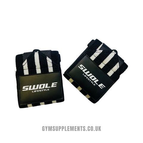 SWOLE Lifestyle Premium Wrist Wraps - Black/ White