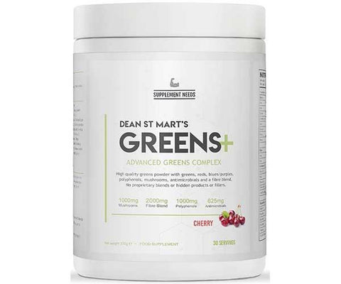Supplement Needs Greens+ 30 Servings - Cherry Flavour - GymSupplements.co.uk