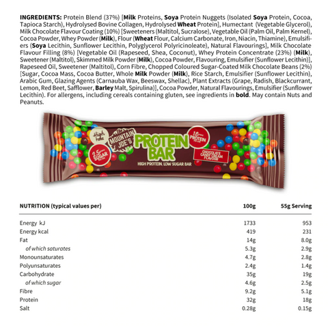 Mountain Joe's Protein Bar 1X55g Chocolate Candy Cream