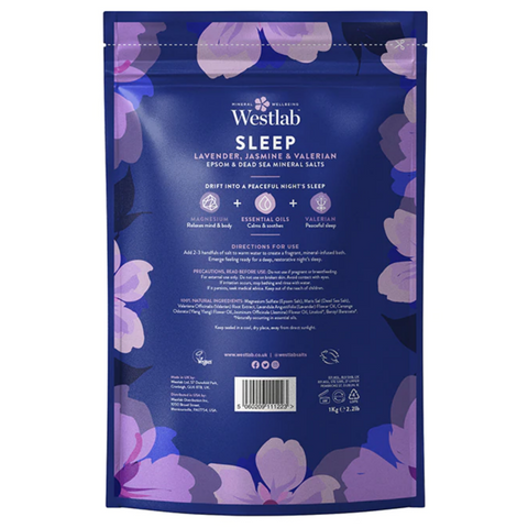 Westlab Sleep Epsom Bath Salts with Lavender 1kg - Gymsupplements.co.uk