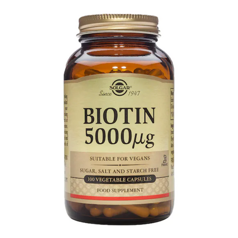 Solgar Biotin 5000µg 100 Vegi Capsules - Gymsupplements.co.uk