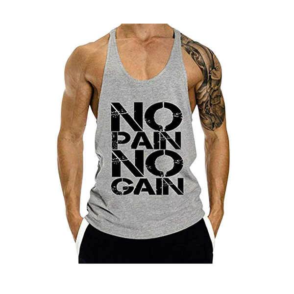 Men's No Pain No Gain Cotton Sleeveless Vest