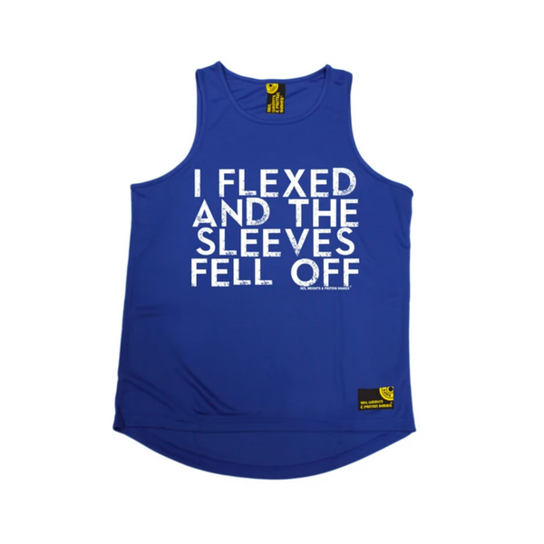 Sex Weights and Protein Shakes Gym Bodybuilding Vest - I Flexed And The Sleeves Fell Off Performance Training Cool Vest