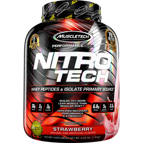 MuscleTech Nitro-Tech Protein 1.8kg Strawberry - Gymsupplements.co.uk
