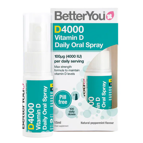 BetterYou DLux 4000 Daily Vitamin D Oral Spray, Natural Peppermint - 15 ml - Gymsupplements.co.uk