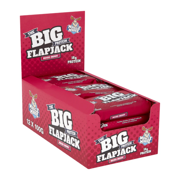 MUSCLE MOOSE Big Protein Flapjack Box (12 Flapjacks) - GymSupplements.co.uk