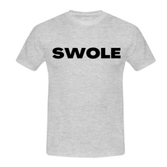 MuscleAmmo 'SWOLE' Print Muscle Fit T-Shirt - Grey - GymSupplements.co.uk