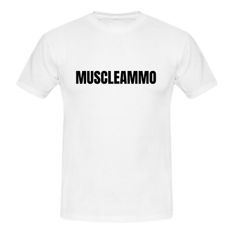 MuscleAmmo Muscle Fit T-Shirt v2 - White - GymSupplements.co.uk