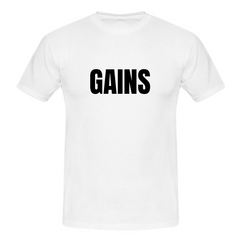 MuscleAmmo GAINS Print Muscle Fit T-Shirt - White - GymSupplements.co.uk