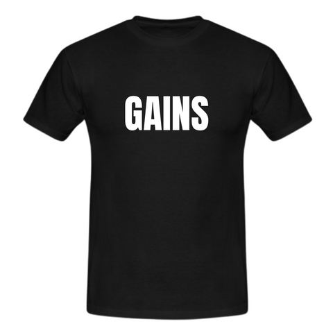 MuscleAmmo GAINS Print Muscle Fit T-Shirt - Black - GymSupplements.co.uk