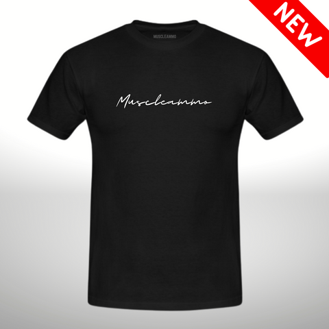 MuscleAmmo Print Muscle Fit T-Shirt - Black - GymSupplements.co.uk