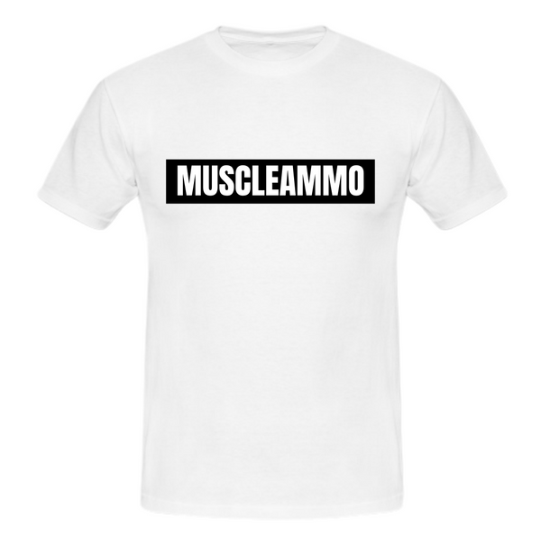 MuscleAmmo Muscle Fit T-Shirt - White - GymSupplements.co.uk