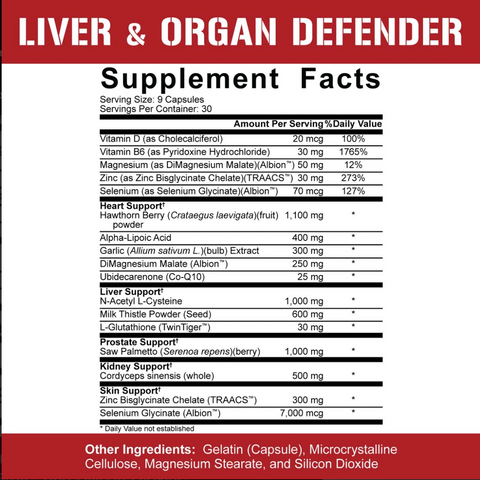 5% Nutrition Liver & Organ Defender Legendary Series - 240 Caps - Gymsupplements.co.uk