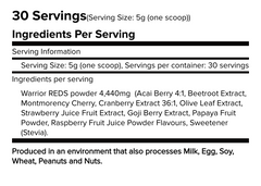 Warrior Reds Superfood Powder - 150g (30 Servings)