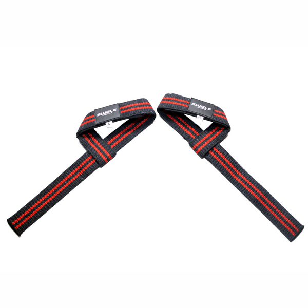 Swole-Lifestyle-Premium-Padded-Lifting-Straps-Black/Red