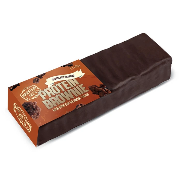 Mountain Joes Chocolate Caramel Protein Brownie (10X60g) - GymSupplements.co.uk