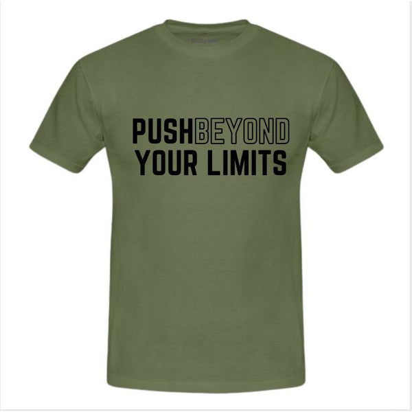 MuscleAmmo 'PBYL' Print Muscle Fit T-Shirt - Military Green - GymSupplements.co.uk