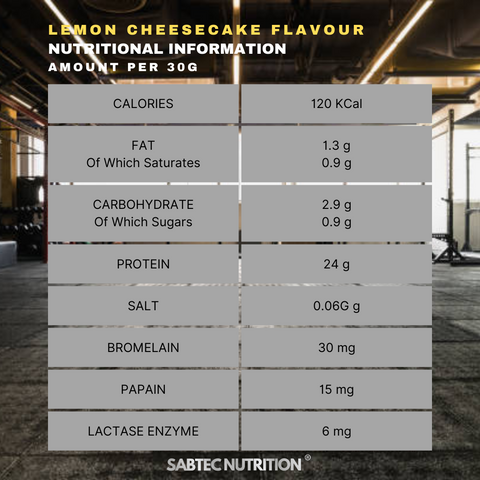 Sabtec Nutrition Whey Protein with Enzymes - Lemon Cheesecake