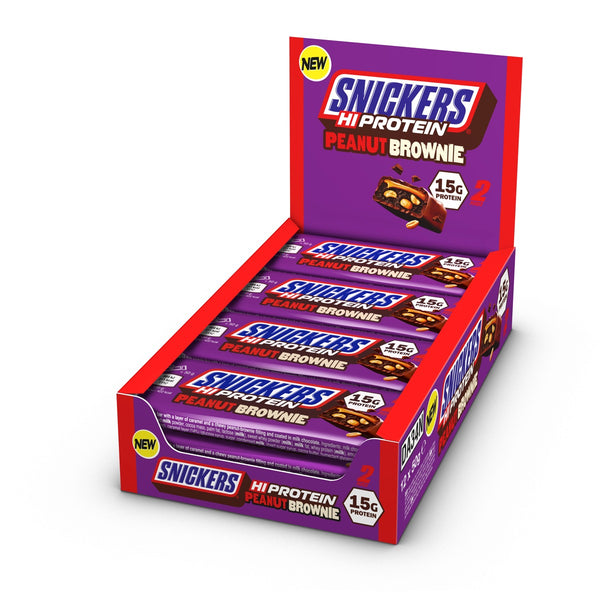 Snickers Hi-Protein Peanut Brownie Bars Box *NEW*