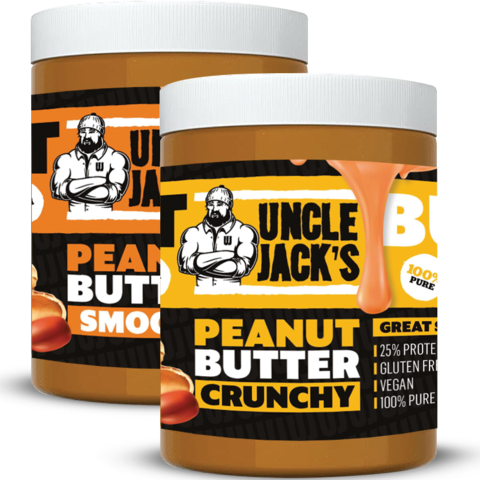 Uncle Jack's Peanut Butter 1kg Crunchy - Gymsupplements.co.uk