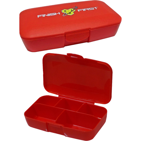 BSN Pill Box Supplement Capsule Organiser Tablet Caplets In Red - Supplements-Direct.co.uk