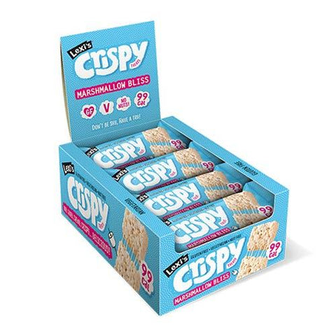 Lexi's Crispy Treat Bars - Box of 12x 26g Bars Marshmallow Bliss - Gymsupplements.co.uk
