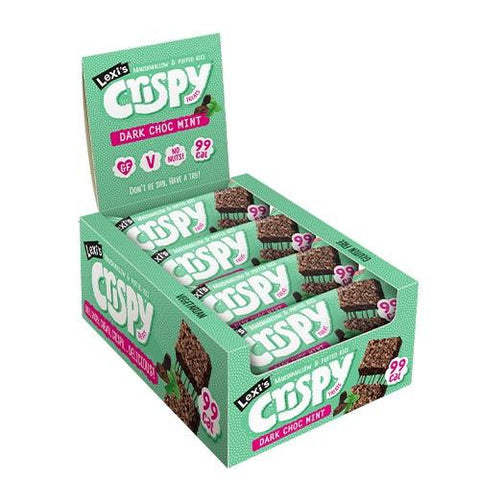 Lexi's Crispy Treat Bars - Box of 12x 26g Bars Dark Choc Mint - Gymsupplements.co.uk