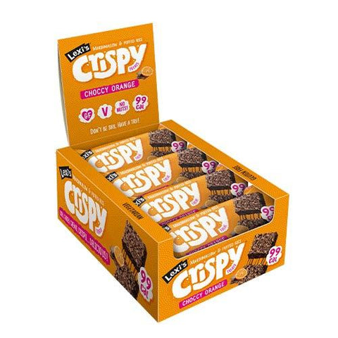 Lexi's Crispy Treat Bars - Box of 12x 26g Bars Choccy Orange - Gymsupplements.co.uk