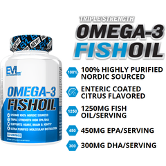 Evlution Nutrition Omega-3 Fish Oil (120 Softgels) - Supplements-Direct.co.uk